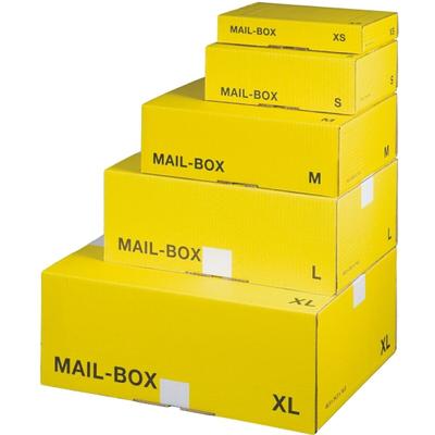 smartboxpro Versandkarton MAILBOX XS 250x155x38mm gelb/anthrazit Packung mit 20 Stück