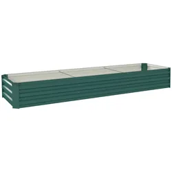 Outsunny Großes rechteckiges Outdoor-Hochbeet aus verzinktem Stahl — Urbanes Gartenbeet mit offenem Boden — 240x60x30 cm (Grün)