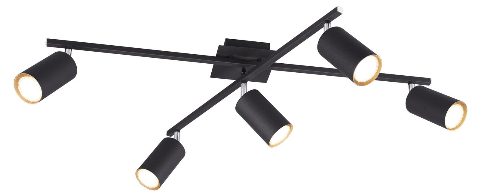 Trio Leuchten Marley 5-lichts plafondspots mat zwart met GU10 fitting