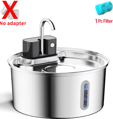 Inspire Curations PureFlow Wireless Stainless Steel Cat Water Fountain 3.2L fountain 1filter