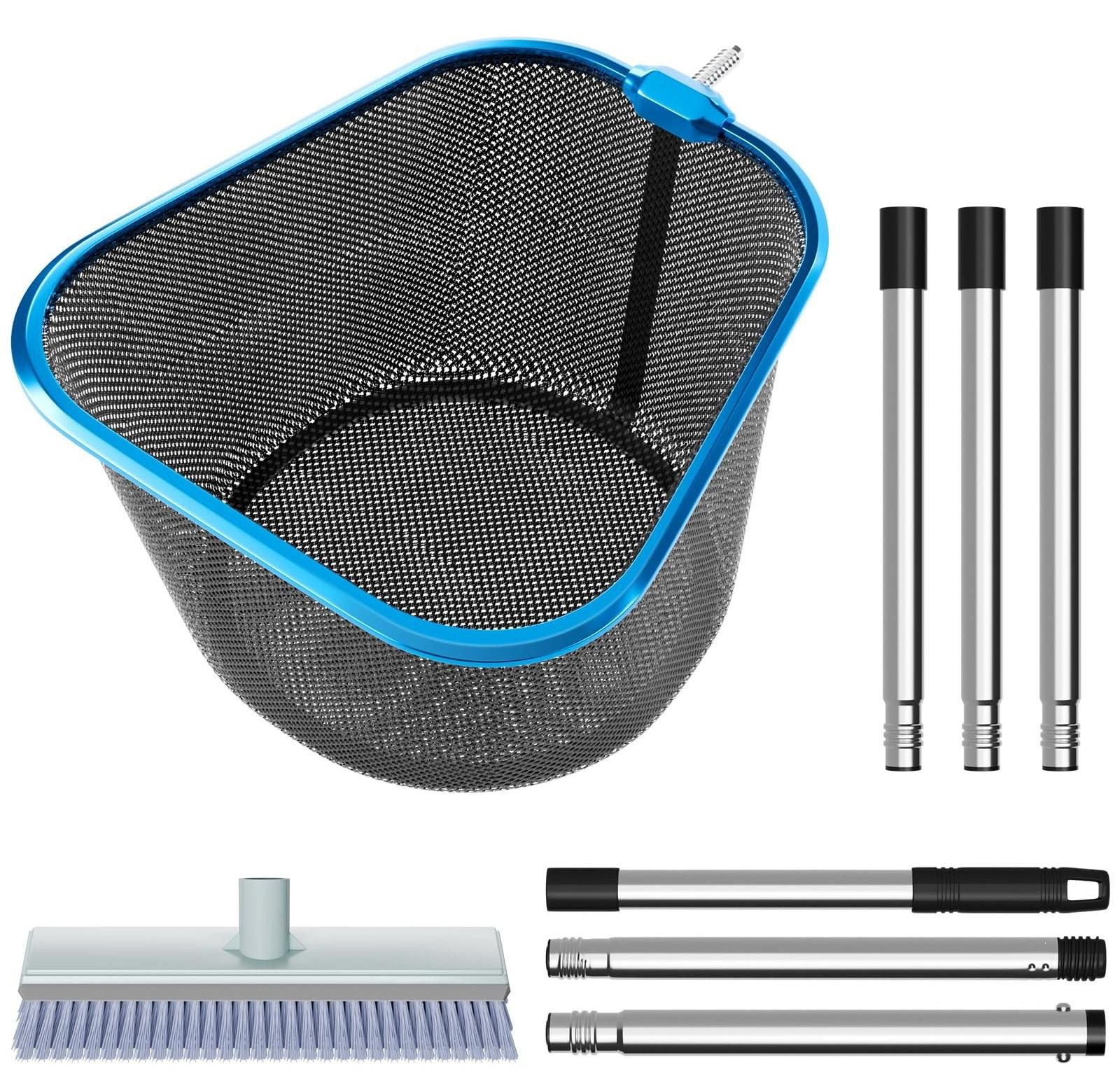 Pool Landing Net met Pool Cleaning Borstel en Fijn Gaas
