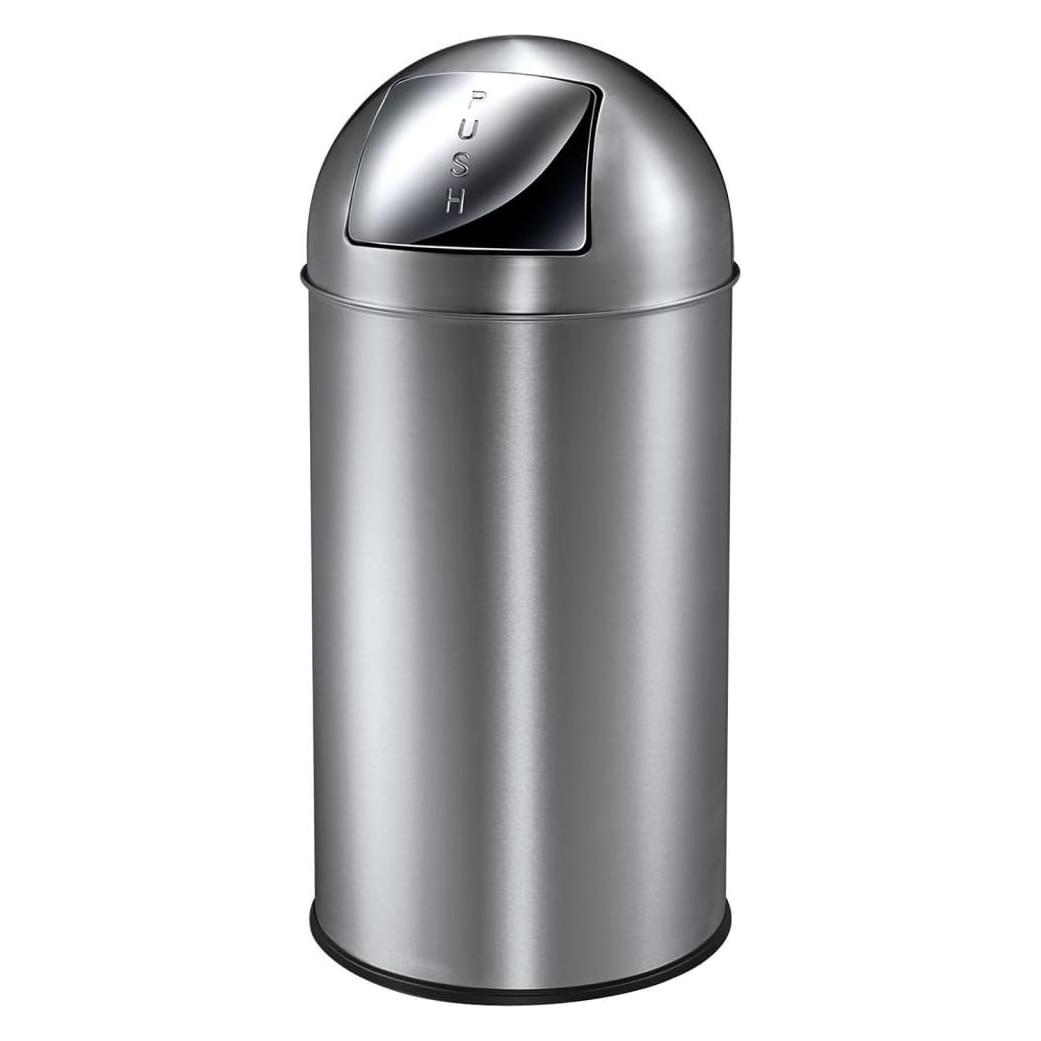 EKO Schwingdeckeleimer Pushcan 40 Liter matt chrom (40 l) (8713631022182)