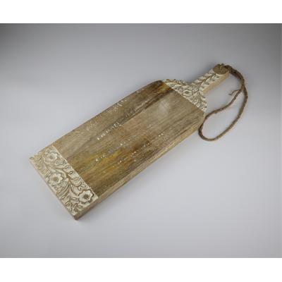Servierbrett AM DESIGN "aus Holz, 17x50 cm", braun (weiß), B:17cm H:2cm L:50cm, Bambus, Schneidebretter, ideal zum Schneiden, Servieren und stilvollen Präsentieren