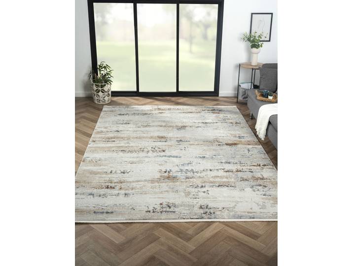 Teppich Esme 1 , grau (hellgrau, cream), B:200cm H:8mm L:290cm, Polyester, MYFLAIR MÖBEL & ACCESSOIRES, Teppiche, Teppich, Kurzflor, Vintage Look, besonders weich durch Microfaser