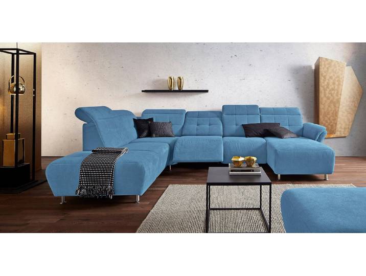 Home affaire Wohnlandschaft Manhattan U-Form, 2 Sitze mit elektrischer Relaxfunktion, verstellbare Armlehnen