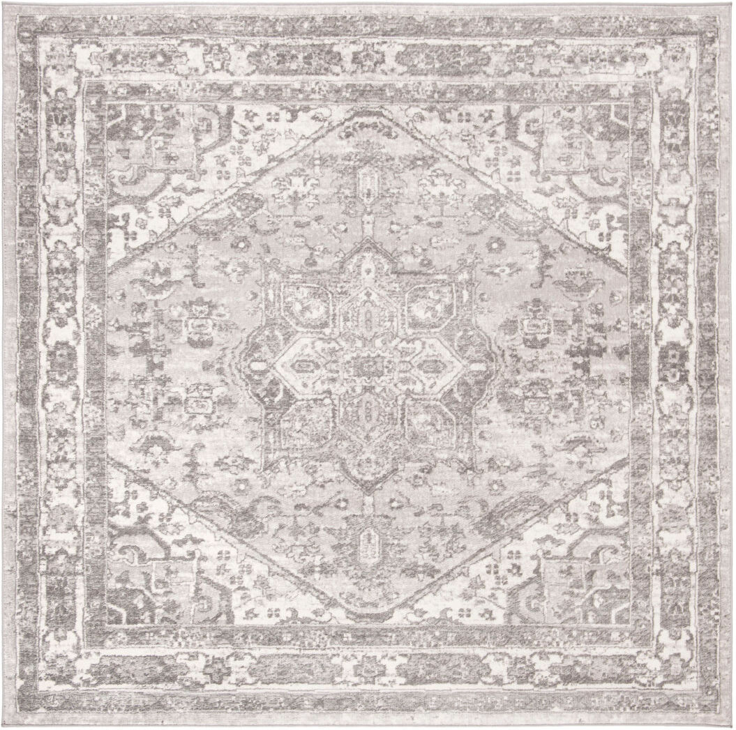 Mistana Habib Oriental Area Rug Cream/Grey Square 152cm