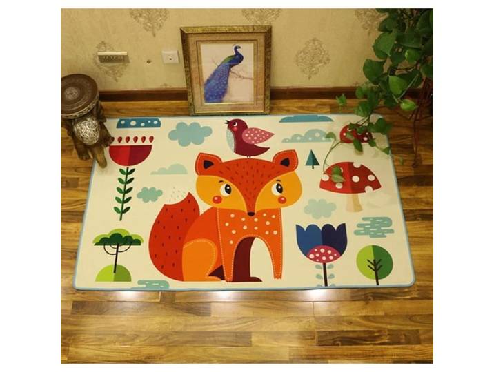 Tapis de jeu enfant - Renard - Bande dessinée - 60x90cm - Multicolore - Synthétique