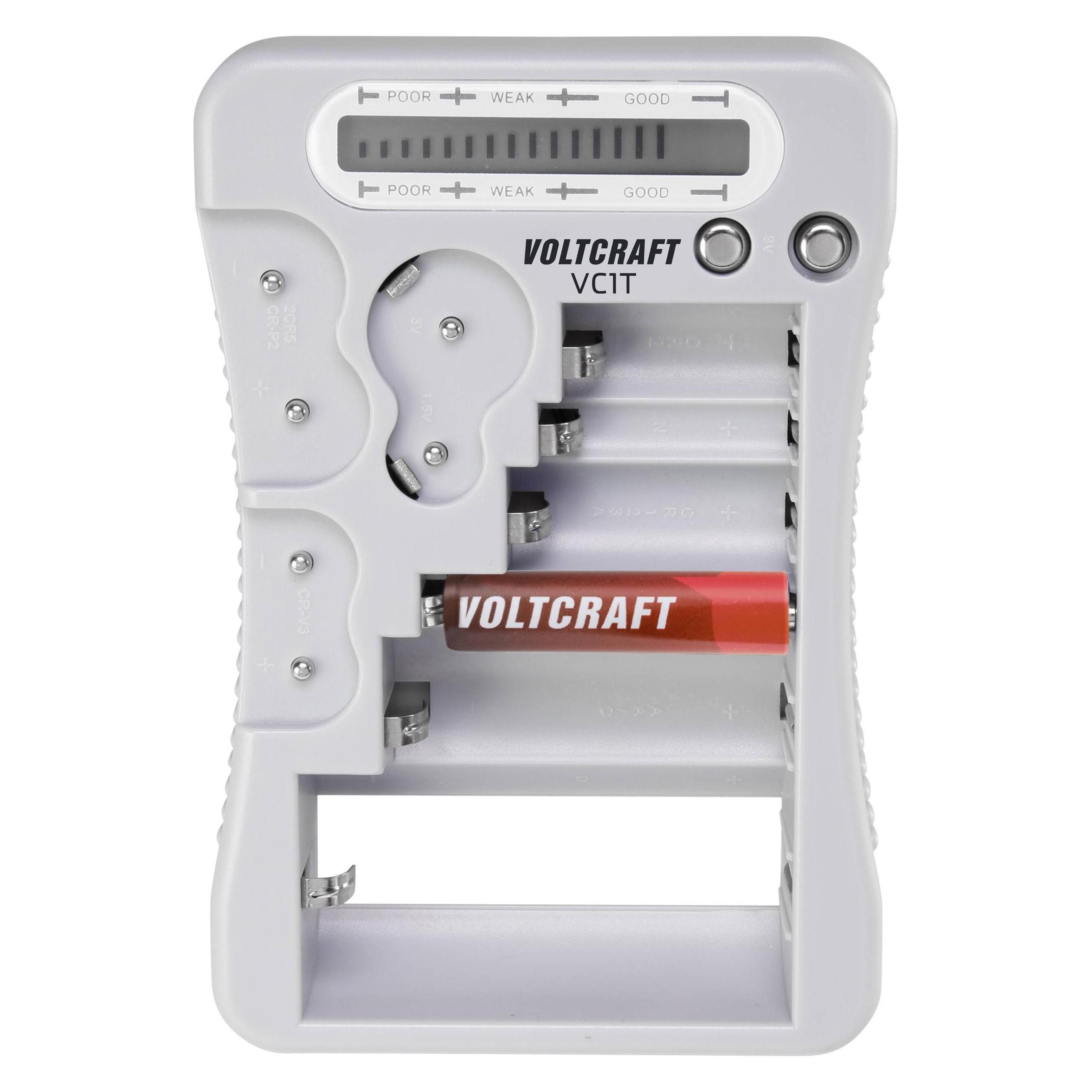 Voltcraft Batterietester VC1T Messbereich (Batterietester) 1,5 V, 3 V, 6 V, 9 V (VC-12613270)