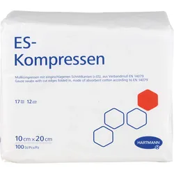 Es-Kompressen Unsteril 10x20cm 12F 100 ST