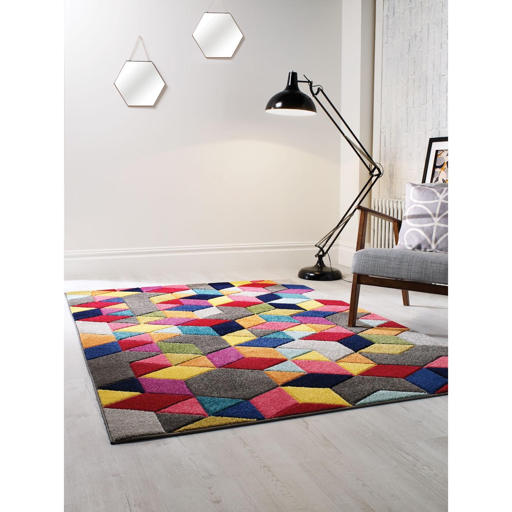 Teppich strapazierfähig Bunt 120 x 170 cm - MEON Kadima Design