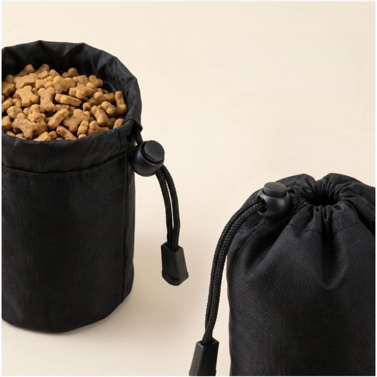 INF Outdoor-Snack-Gürteltasche – wasserdichte Nylon-Leckerli-Tasche für Hunde-Training und Spaziergänge Schwarz
