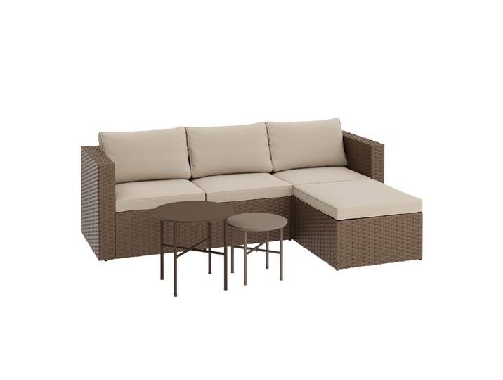 Rattanlounge TUGELA braun/beige
