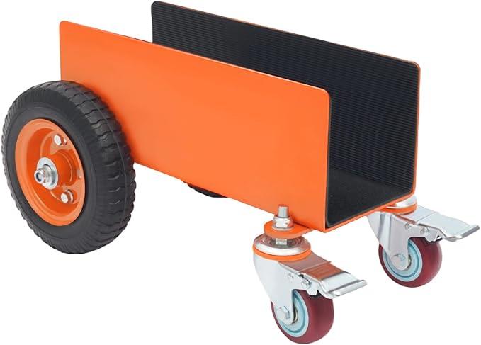 Schwerlast Plattenwagen 300kg Tragkraft Transportwagen Profi Paneelwagen für Gipskartonplatten & Baumaterialien mit 2 Luftreifen und 2 Feststellrollen, zum Bewegen von Holz, Metall