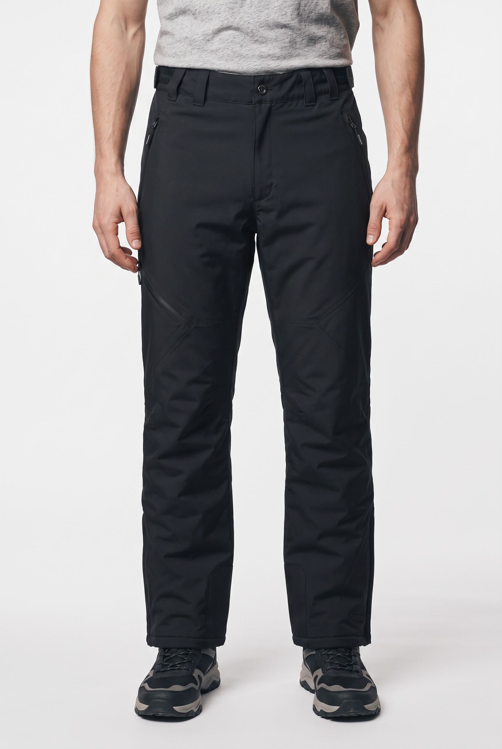 Skihose ICEPEAK "ICEPEAK COLMAN", Herren, Gr. 52, N-Gr, schwarz, Web, Obermaterial: 100% Polyester, bootcut fit knöchellang, Hosen Skihose, sportliche Passform, für Wintersportarten, mit Reissverschlusstaschen schwarz 52, N-Gr