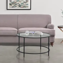 Couchtisch Kouvola Stahlgestell 84 x 45,5 cm Schwarz en.casa