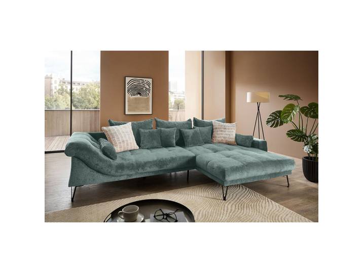 Livetastic Ecksofa, Türkis, Metall, Uni, Füllung: Schaumstoff,Schaumstoff,Schaumstoff,Schaumstoff, Ottomane rechts, L-Form, 310x192 cm, Rücken echt, Wohnzimmer, Sofas & Couches, Wohnlandschaften, Ecksofas