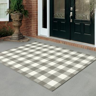 The Gray Barn Style Haven Gingham Check Indoor/Outdoor Area Rug..