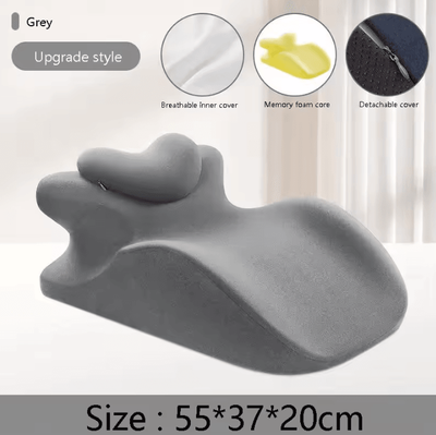 Uplift Curations Multifunctional Prone Sleeping Pillow Comfort Support Bed Cushion (21.65 By 14.57 By 7.87 In) upgraded Grey
