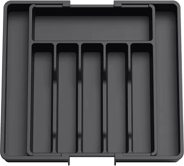 Inspire Curations Expandable Cutlery Drawer Organizer Tray Adjustable Kitchen Silverware & Utensil Holder black