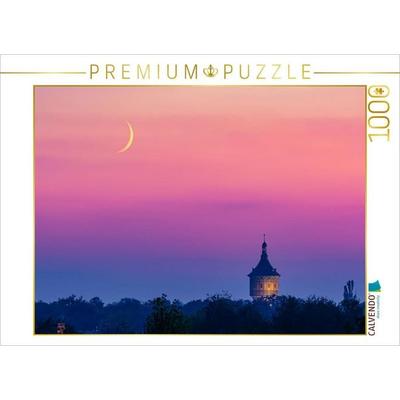 CALVENDO Puzzle Wasserturm Nord mit Mondsichel | 1000 Teile Lege-Größe 64 × 48 cm Foto-Puzzle für glückliche Stunden