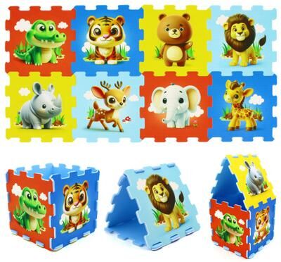 Costway 8-Piece Educational Animal Interlocking Baby Play Mat