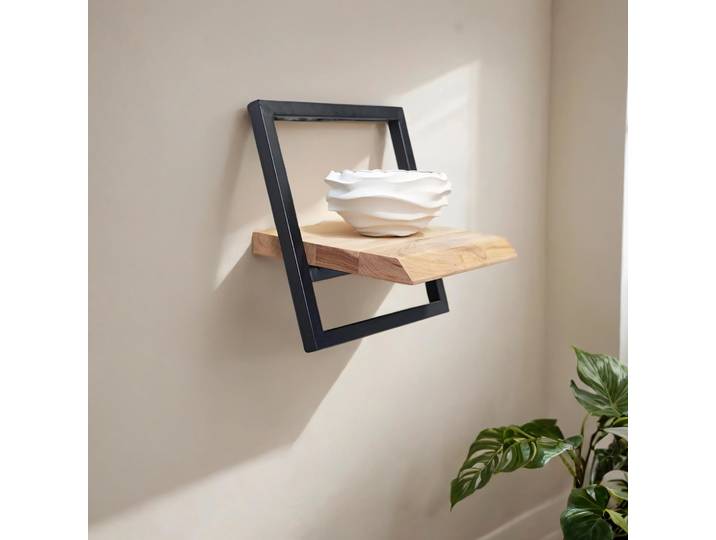 Etagère murale 30 cm bois et metal - Inclined