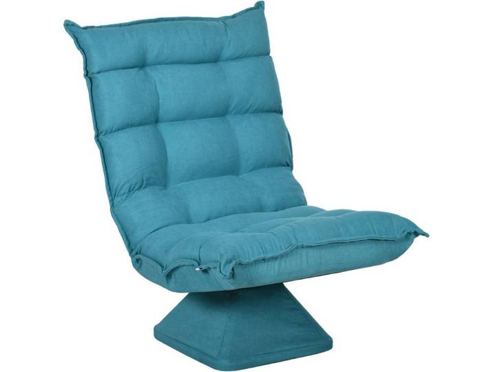 Fauteuil de sol HOMCOM paresseux fauteuil relax fauteuil salon design capitonné inclinaison dossier réglable pivotant 360°