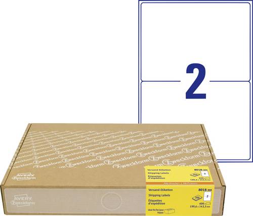 Avery-Zweckform 8018-300 Adress-Etiketten 199.6 x 143mm Papier Weiß 600 St. Permanent haftend Tintenstrahldrucker, Laserdrucker