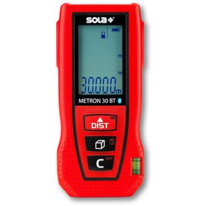 SOLA Laser-Entfernungsmesser 71025101, METRON 30 BT, 30m Messbereich, Wasserwaage, beleuchtetes Display