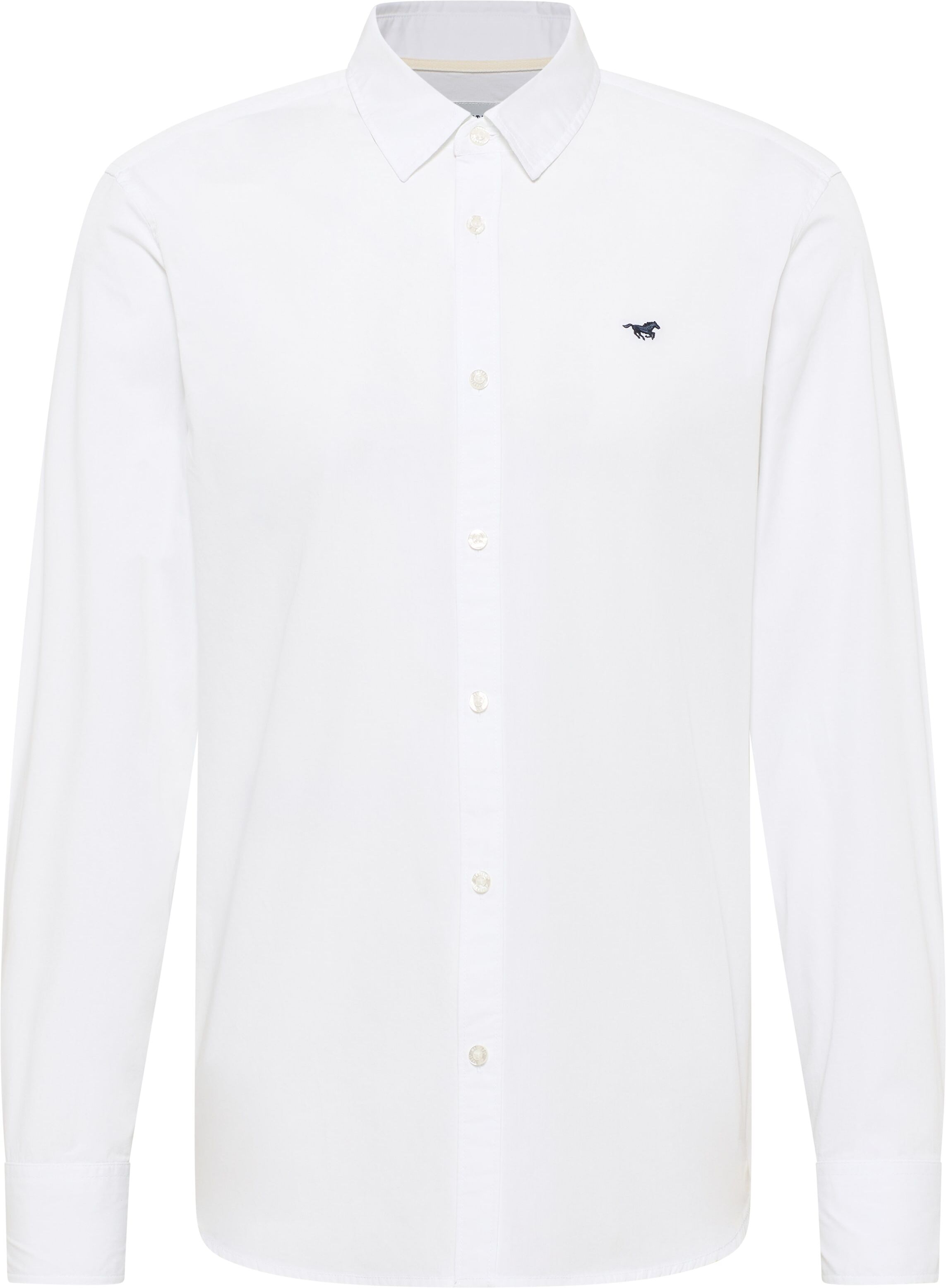 Langarmhemd MUSTANG, Herren, Gr. 3XL, N-Gr, weiss (general weiß), Web, Obermaterial: 100% Baumwolle, unifarben, Hemden Langarmhemd general weiß 3XL, N-Gr