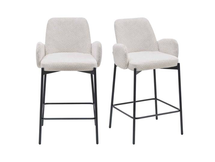 Fauteuil de bar en tissu ikon coloris lin (x2)