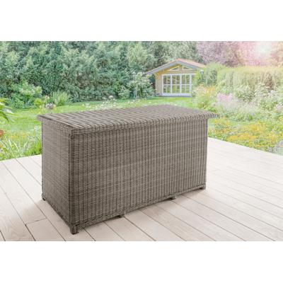 Kissenbox DESTINY "CASA", grau, B:175cm H:90cm T:86cm, Aluminium, Geflecht Polyrattan, Aufbewahrungsboxen, Polyrattan, Deckel mit Gasdruckfeder, inkl. Inlett mit Reißverschluß