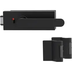 Griffwerk Glastürbeschlag PURISTO S mit Griff AVUS smart2lock Flüster 3-tlg. Bänder VAYA 291 AVUS Graphitschwarz