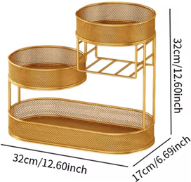 Inspire Curations Metal Wire Countertop Fruit Basket & Serving Stand gold With Case