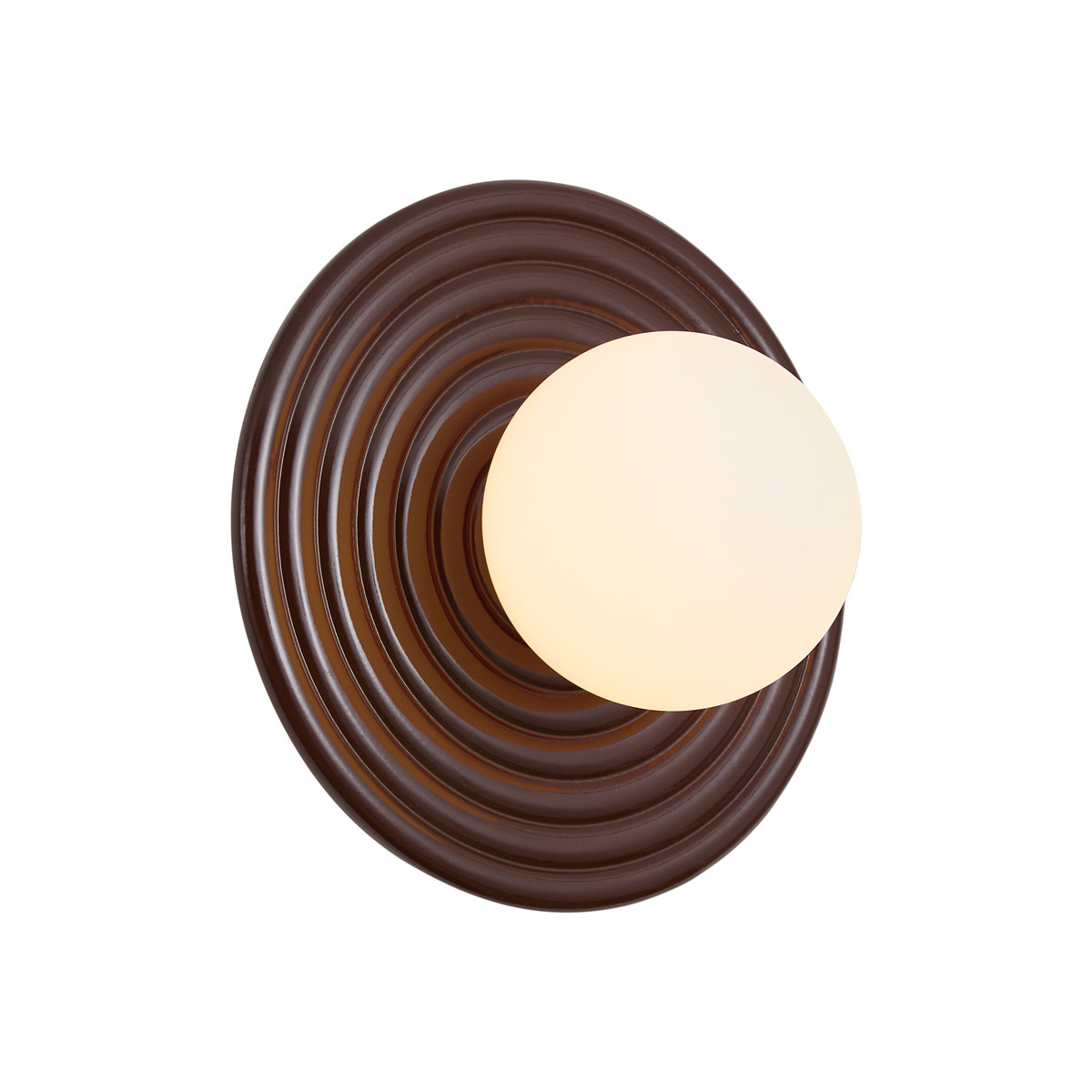 Lila Retro wandlamp bruin met opaal ronde bol 20cm IP44 van Qazqa