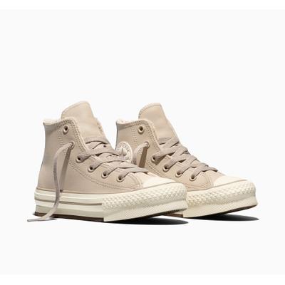 Sneaker CONVERSE "Chuck Taylor All Star EVA Lift", Mädchen, Gr. 31, beige (papyrus, papyrus, egret), Leder, Schuhe Sneaker, wetterfestes Leder, gefüttert