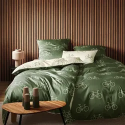 elegante Mako Satin Bettwäsche Velo Kissenbezug einzeln 40x80 | moos - grün