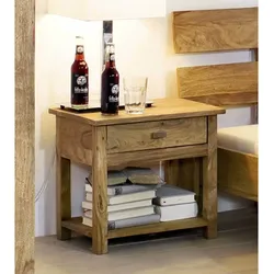 Nachttisch Sheesham 50x35x45  braun geölt NATURE BROWN #91