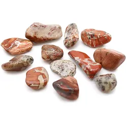 Bag of 12 Medium African Tumble Stones - Light Jasper - Brecciated