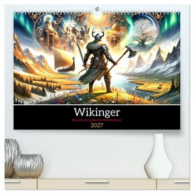 Wikinger - Ein Jahr im Leben der Nordmänner (hochwertiger Premium Wandkalender 2027 DIN A2 quer), Kunstdruck in Hochglanz