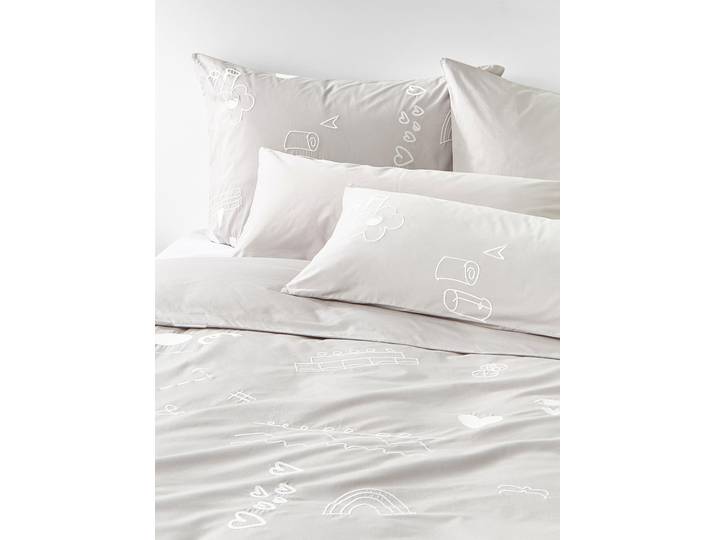 Westwing Crosby Studios, Housse de couette en coton avec motif brodé Jouy