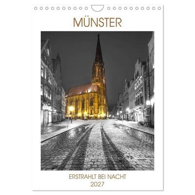 Münster - erstrahlt bei Nacht (Wandkalender 2027 DIN A4 hoch), CALVENDO Monatskalender