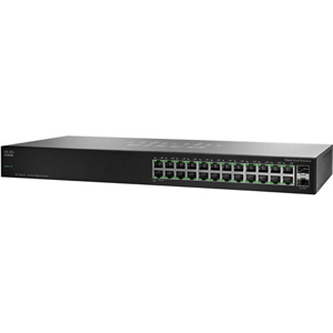 Cisco SG 100-24, ungemanaged, IEEE 802.1p, IEEE 802.3, IEEE 802.3ab, IEEE 802.3u, 8000 Eintragungen, 10/100 Mbps, 48 Gbit/Sek, Schwarz