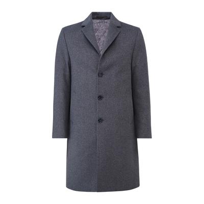 Wollmantel RICANO "Wollmantel Davide", Herren, Gr. S, grau, Obermaterial: 60% Wolle WO. 40% Polyester PES. Futter: 100% Polyester PES., normal, V-Ausschnitt, Mäntel
