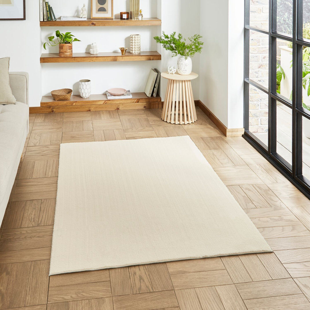 17 Stories Tejal area rug Machine Woven Cream Cream Rectangle 120cm x 170cm