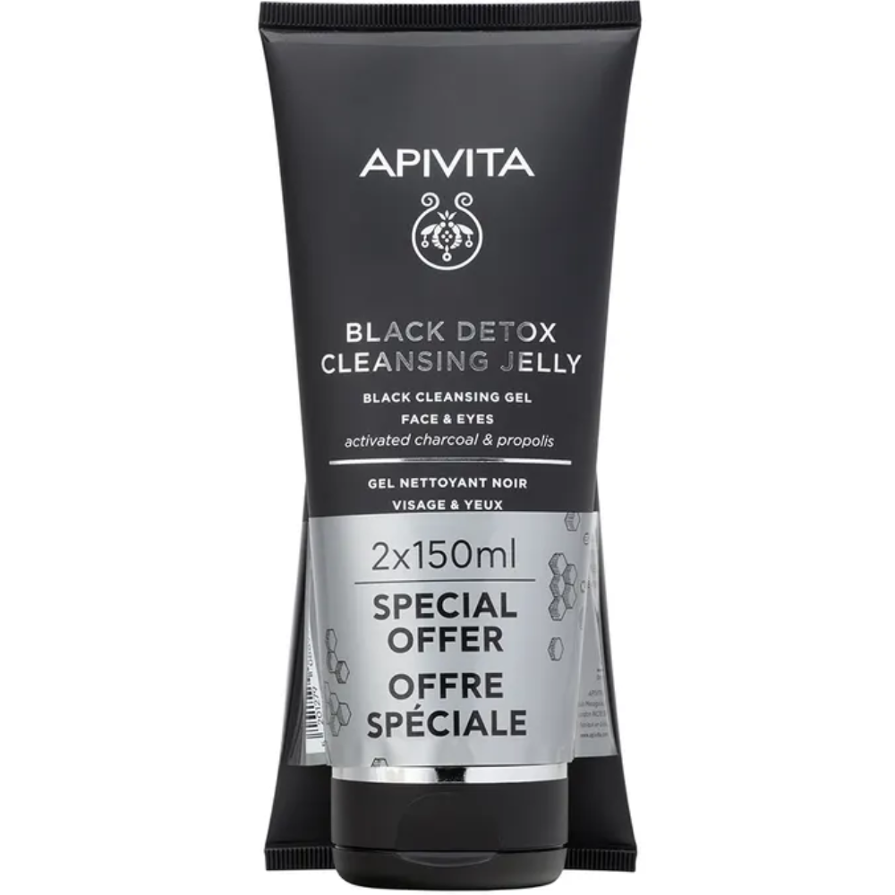 Apivita Black Detox Cleansing Gel for Face and Eyes