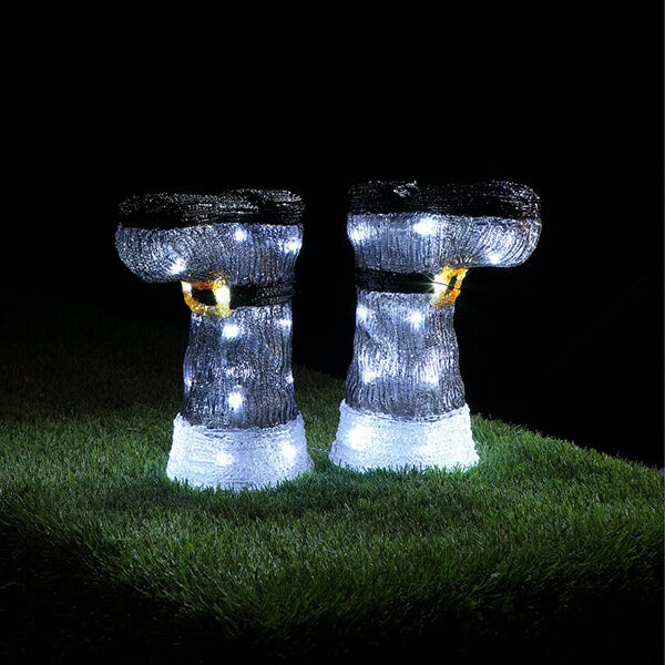 Noma Set of 2 Acrylic Santa Boot Stake Lights