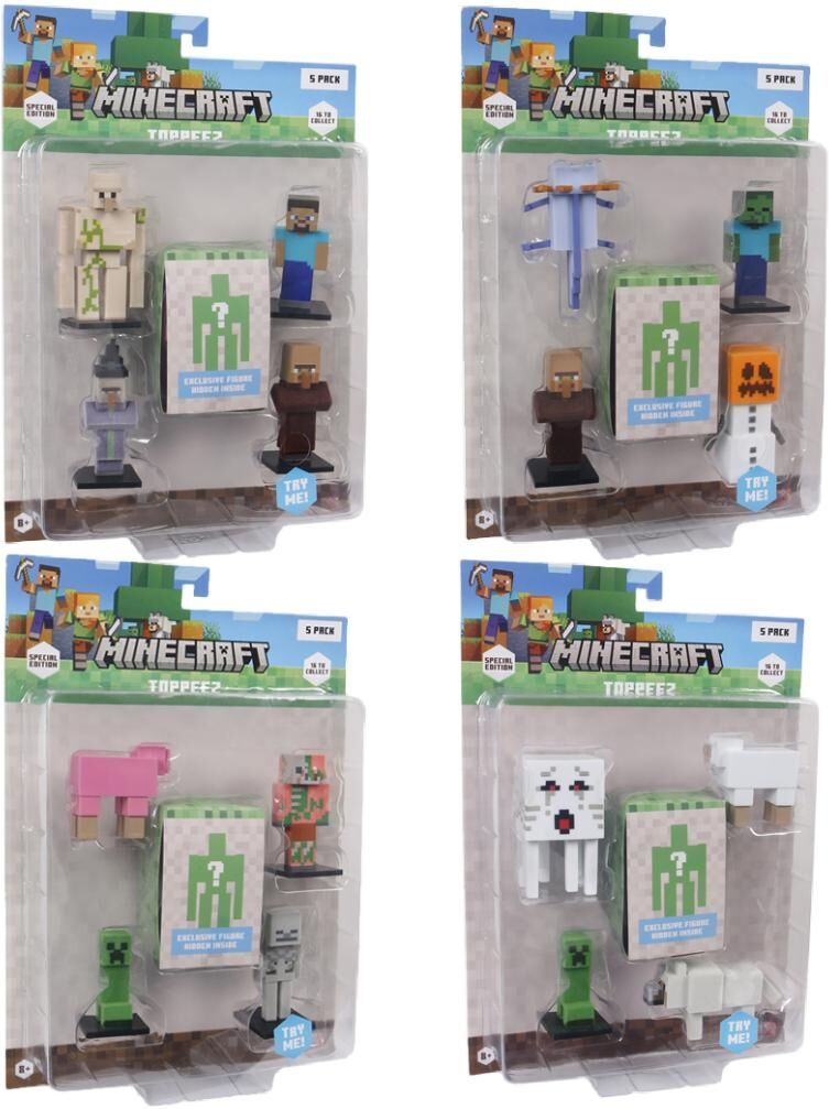 Bizak Figura Minecraft Toppeez edición especial pack de 5 Minecraft modelos surtidos.