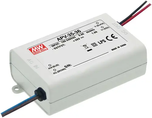 Mean Well APV-35-12 LED-Trafo Konstantspannung 36W 0 - 3.0A 12 V/DC nicht dimmbar, Überlastschutz 1St.