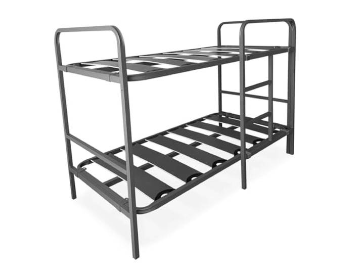 Homey Verstärktes Etagenbett, komplett mit Metallgeländer und Leiter, Struktur von 40 x 30 mm, mit Breiten Latten gegen Lärm, 90 x 190 cm